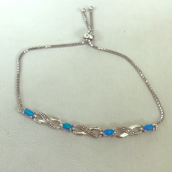 Blue opal infinity bracelet - Picture 1 of 2